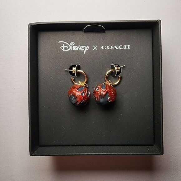 NWT COACH x DISNEY CD812 Villain Poison Apple Earrings CD812 Evil Queen - Picture 1 of 4